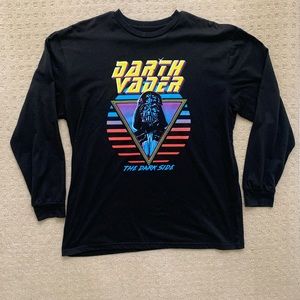 EUC & RARE Disney Star Wars Darth Vader Retro Long Sleeve - Black - Size XL
